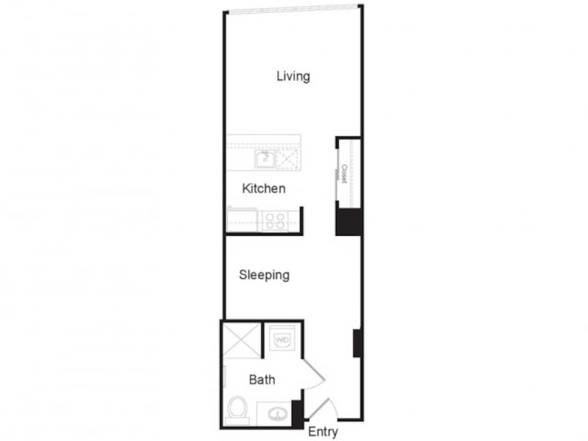 Floorplan diagram for Studio D, showing Studio