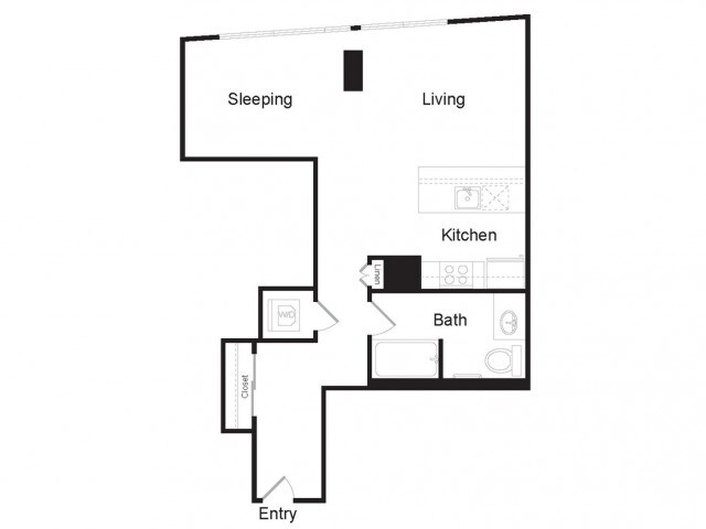 Floorplan diagram for Studio H, showing Studio