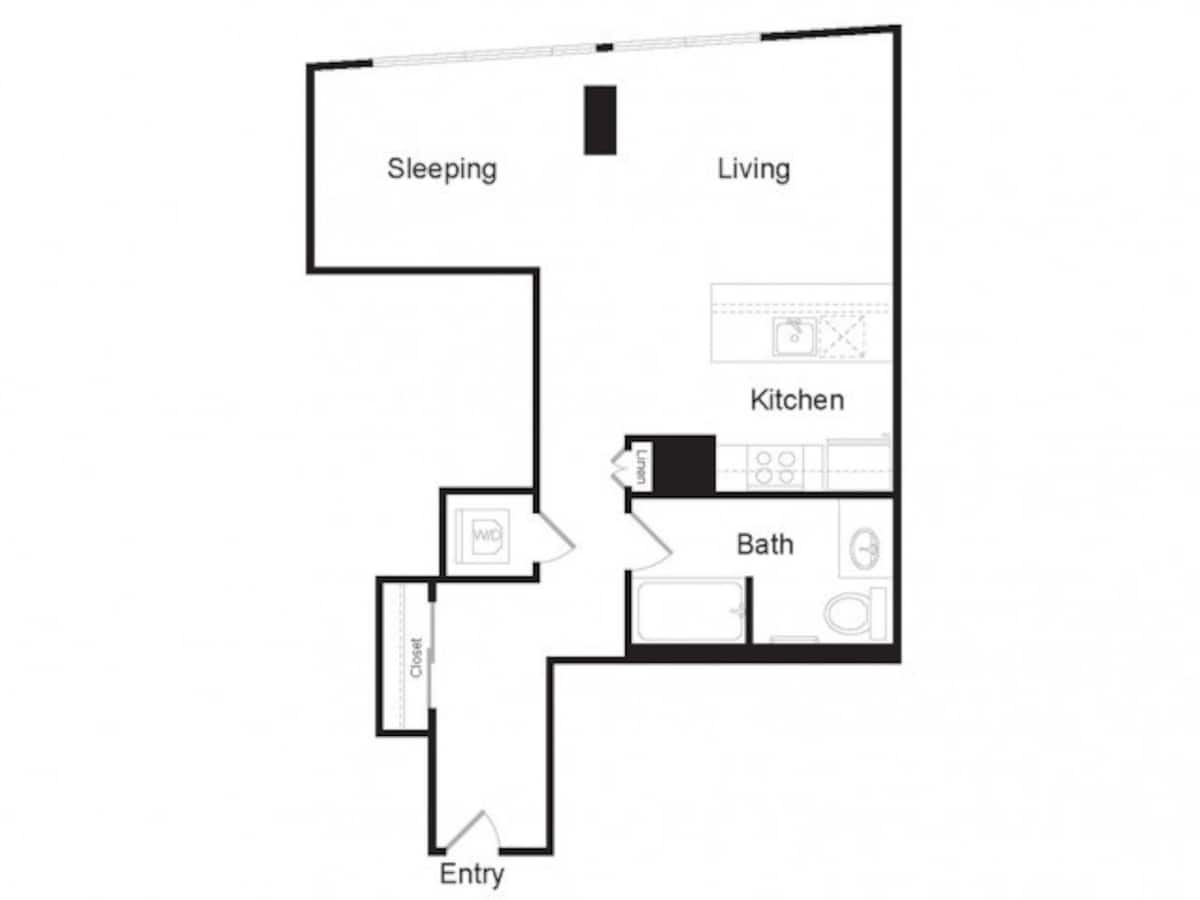 Floorplan diagram for Studio H, showing Studio