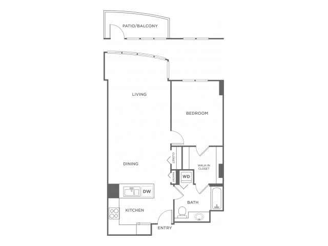 Floorplan diagram for Plan 6, showing 1 bedroom