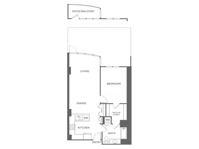 Floorplan diagram for Plan 4, showing 1 bedroom