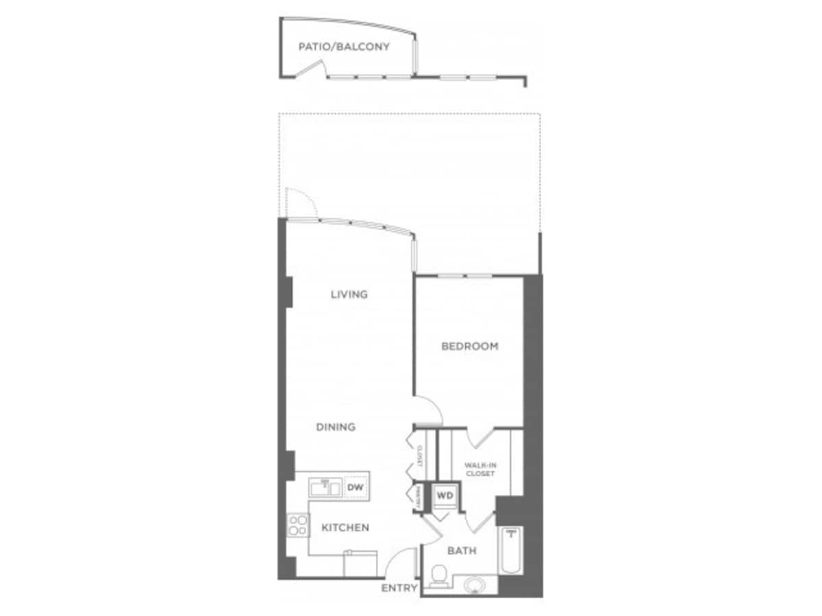 Floorplan diagram for Plan 4, showing 1 bedroom