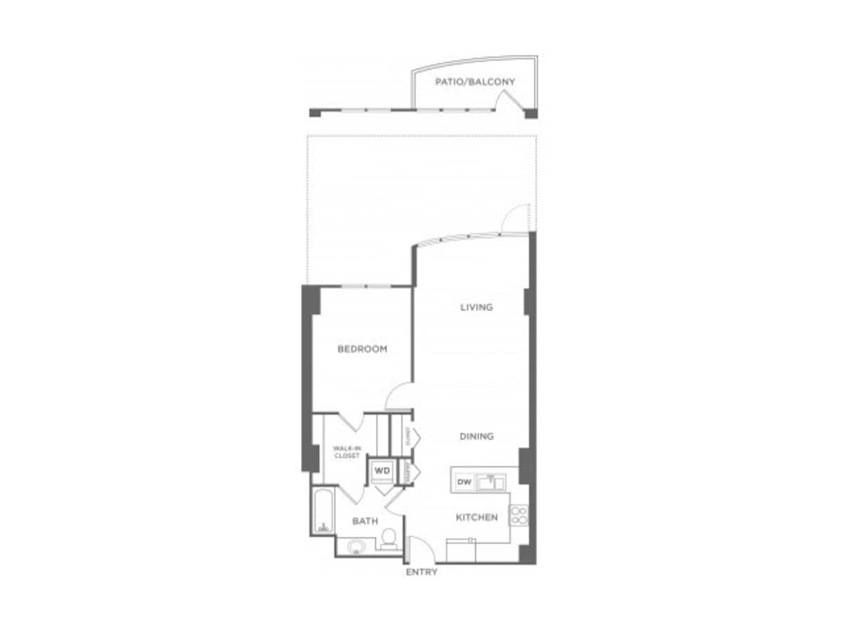Floorplan diagram for Plan 5, showing 1 bedroom