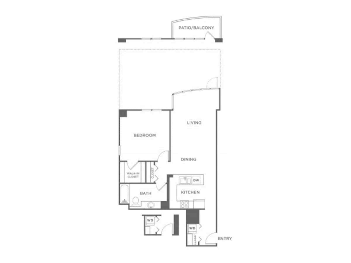 Floorplan diagram for Plan 7, showing 1 bedroom