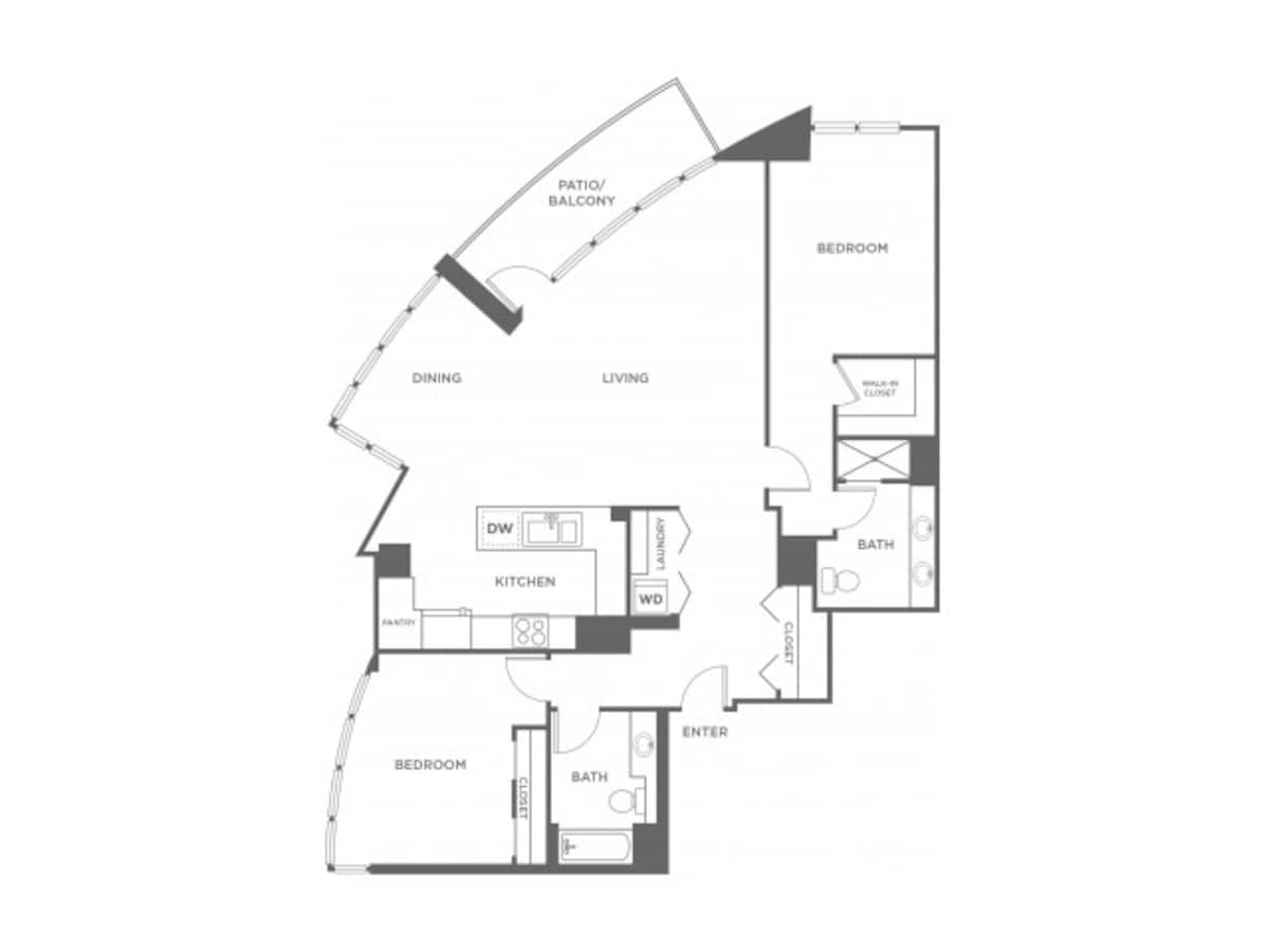 Floorplan diagram for Plan2, showing 2 bedroom