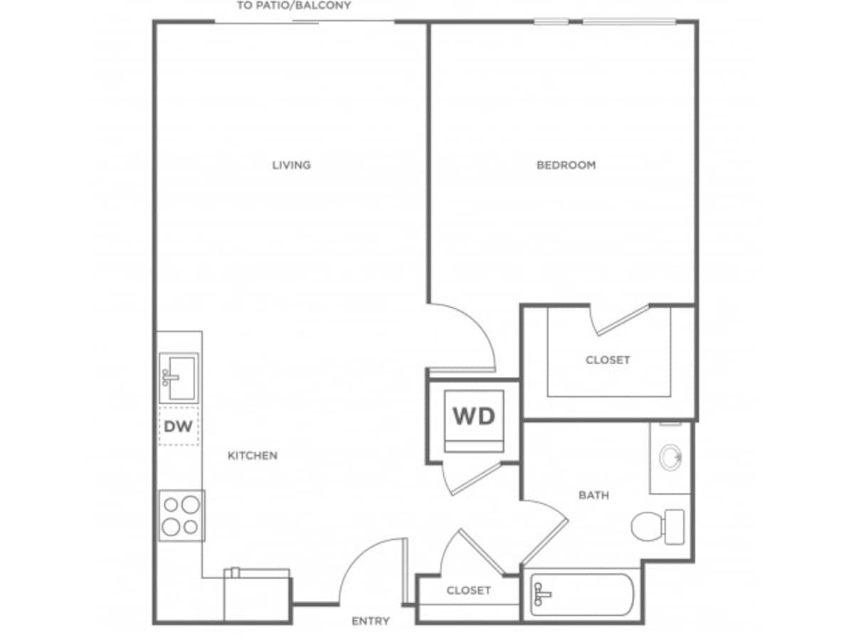 Floorplan diagram for 1g, showing 1 bedroom