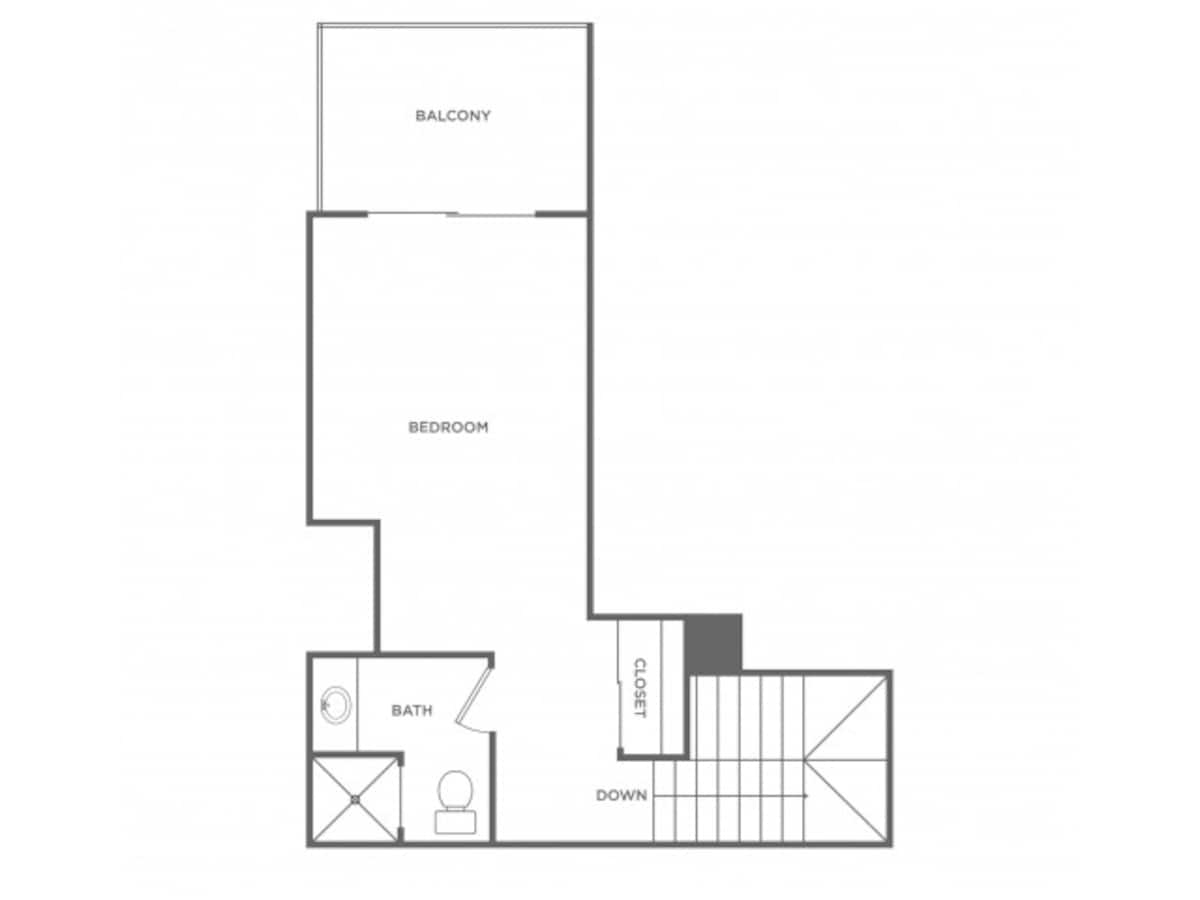 Floorplan diagram for 2l1, showing 2 bedroom