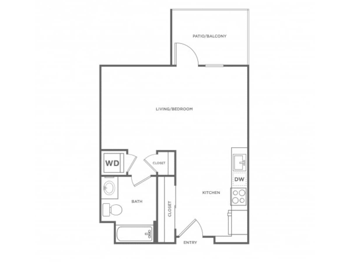 Floorplan diagram for 0a, showing Studio