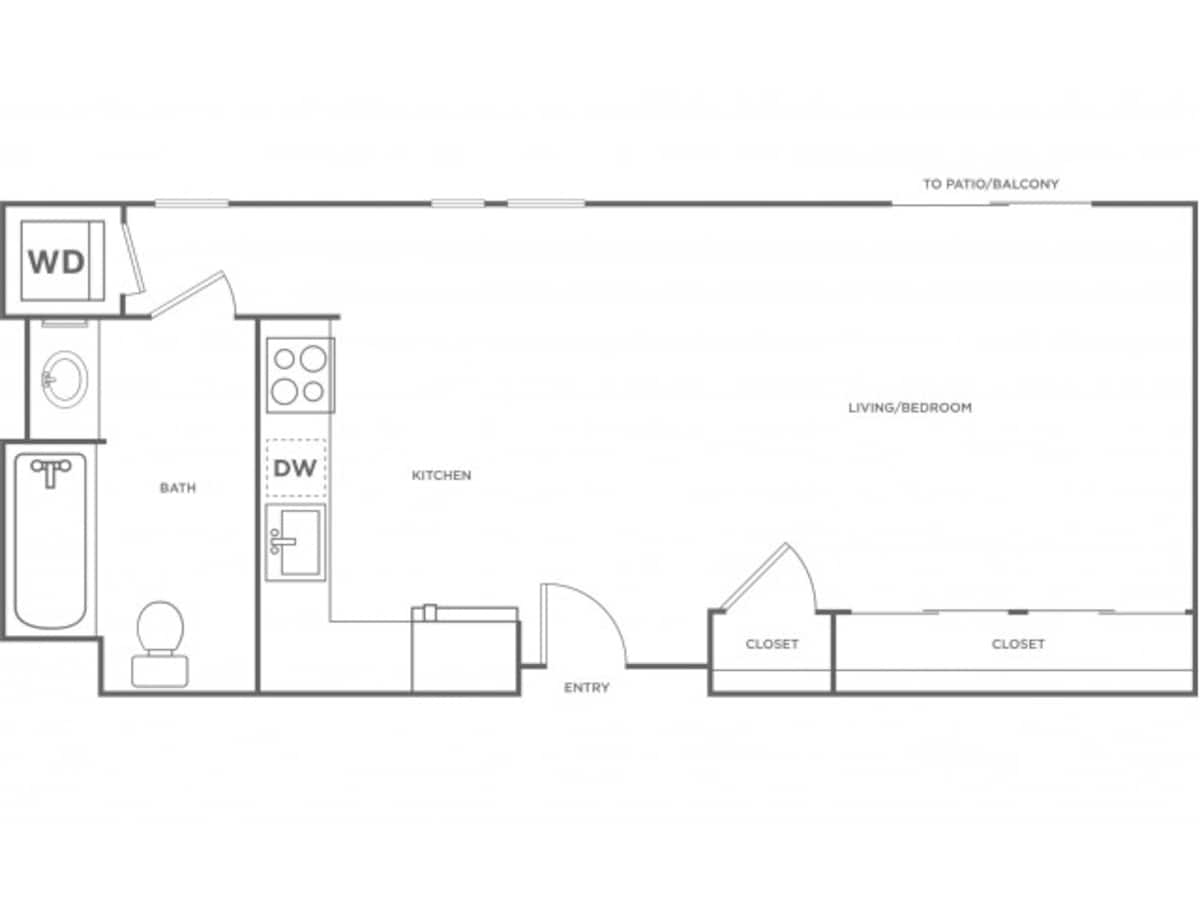Floorplan diagram for 0b, showing Studio