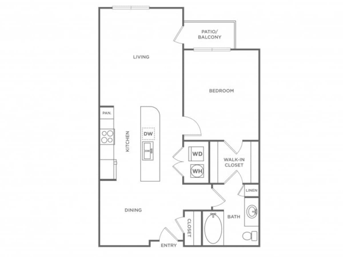 Floorplan diagram for Coco, showing 1 bedroom