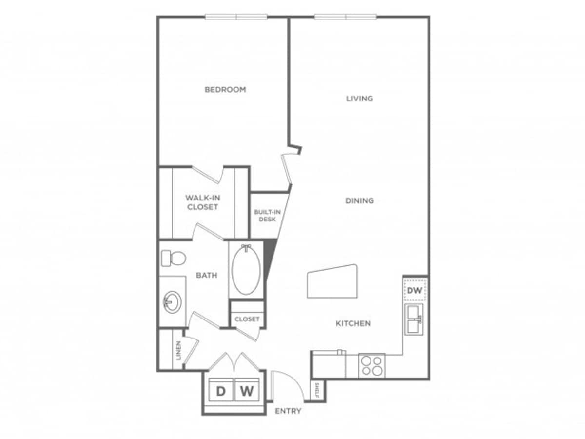 Floorplan diagram for Crimson, showing 1 bedroom