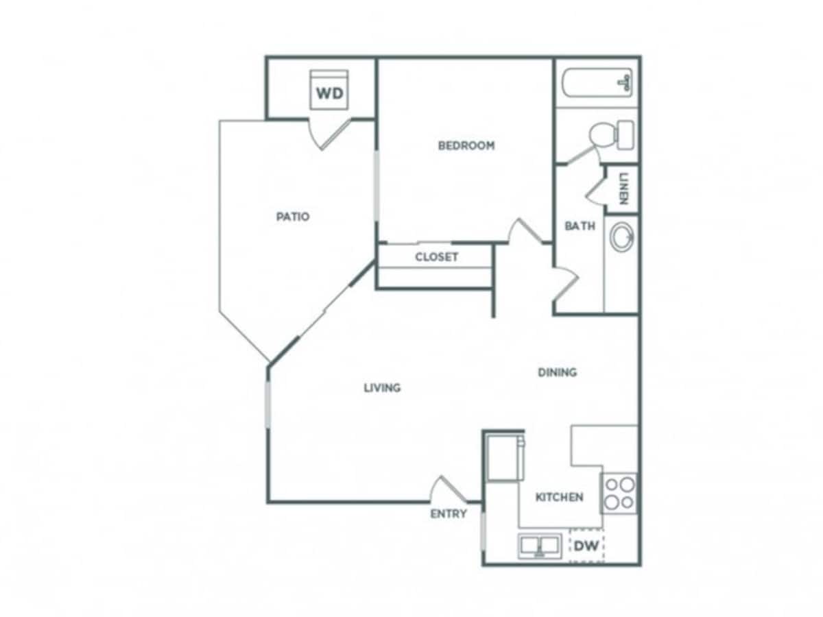 Floorplan diagram for A1GR - Sophisticated, showing 1 bedroom