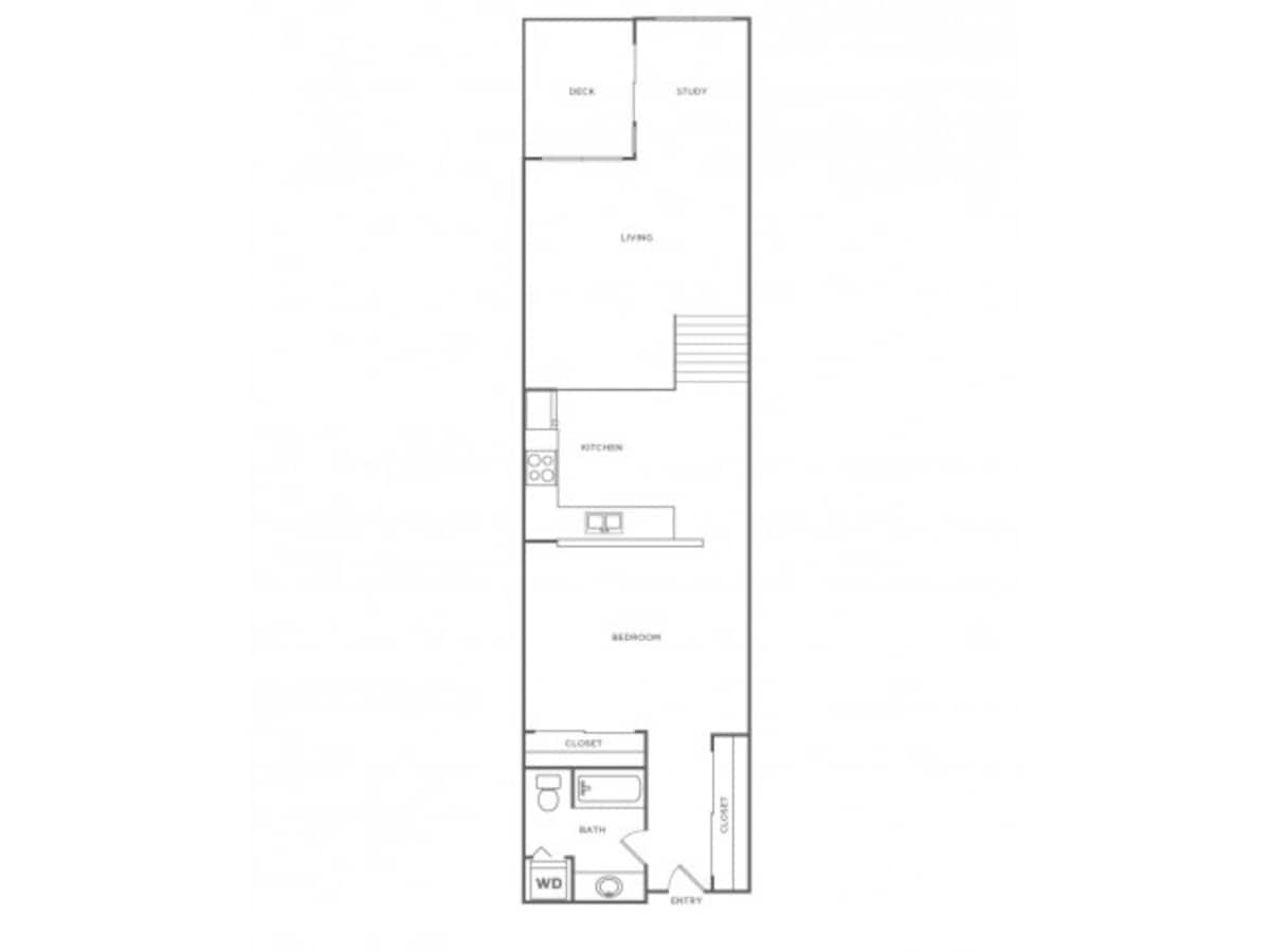 Floorplan diagram for Single Story Loft - Classic, showing 1 bedroom