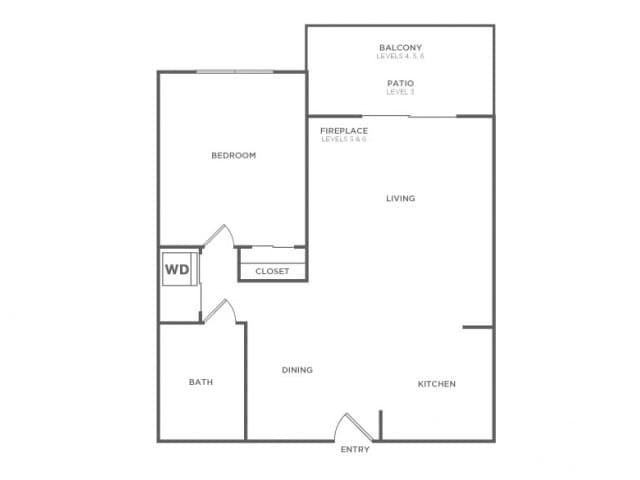 Floorplan diagram for B - Sophisticated, showing 1 bedroom