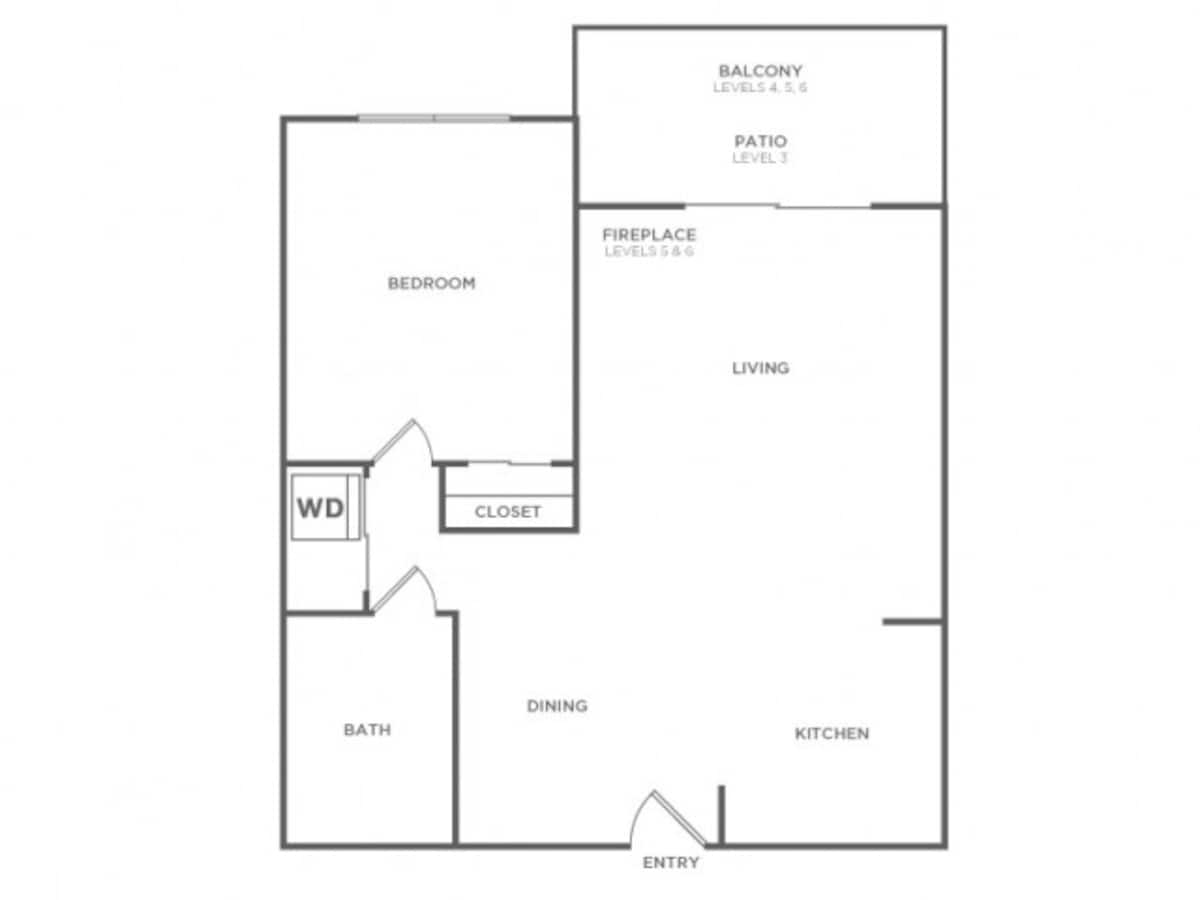 Floorplan diagram for B Plus - Sophisticated, showing 1 bedroom