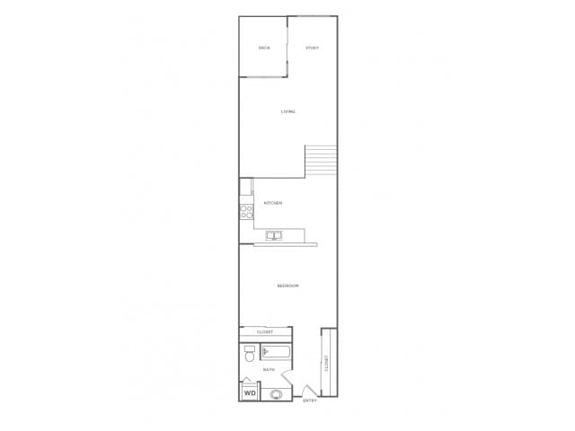 Floorplan diagram for Single Story Loft - Sophisticated, showing 1 bedroom