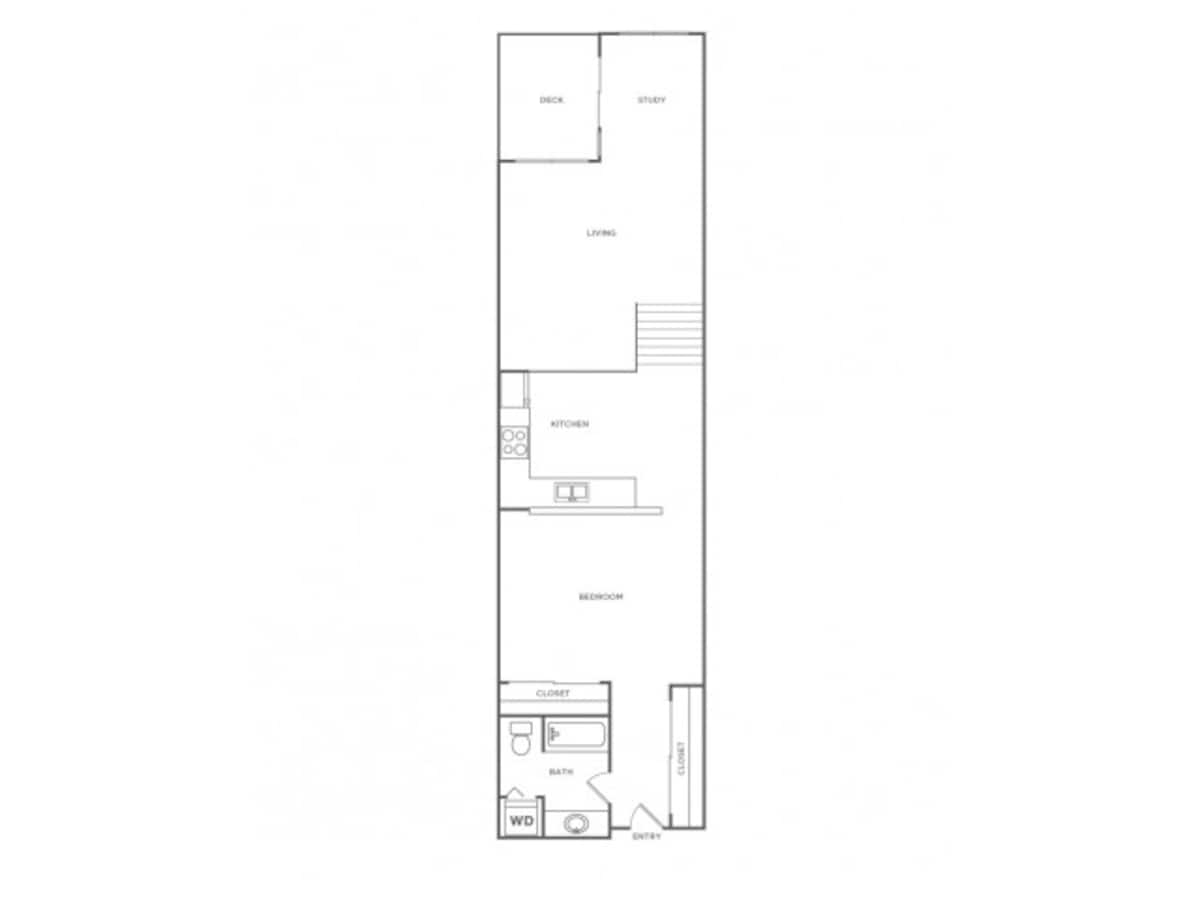 Floorplan diagram for Single Story Loft - Sophisticated, showing 1 bedroom