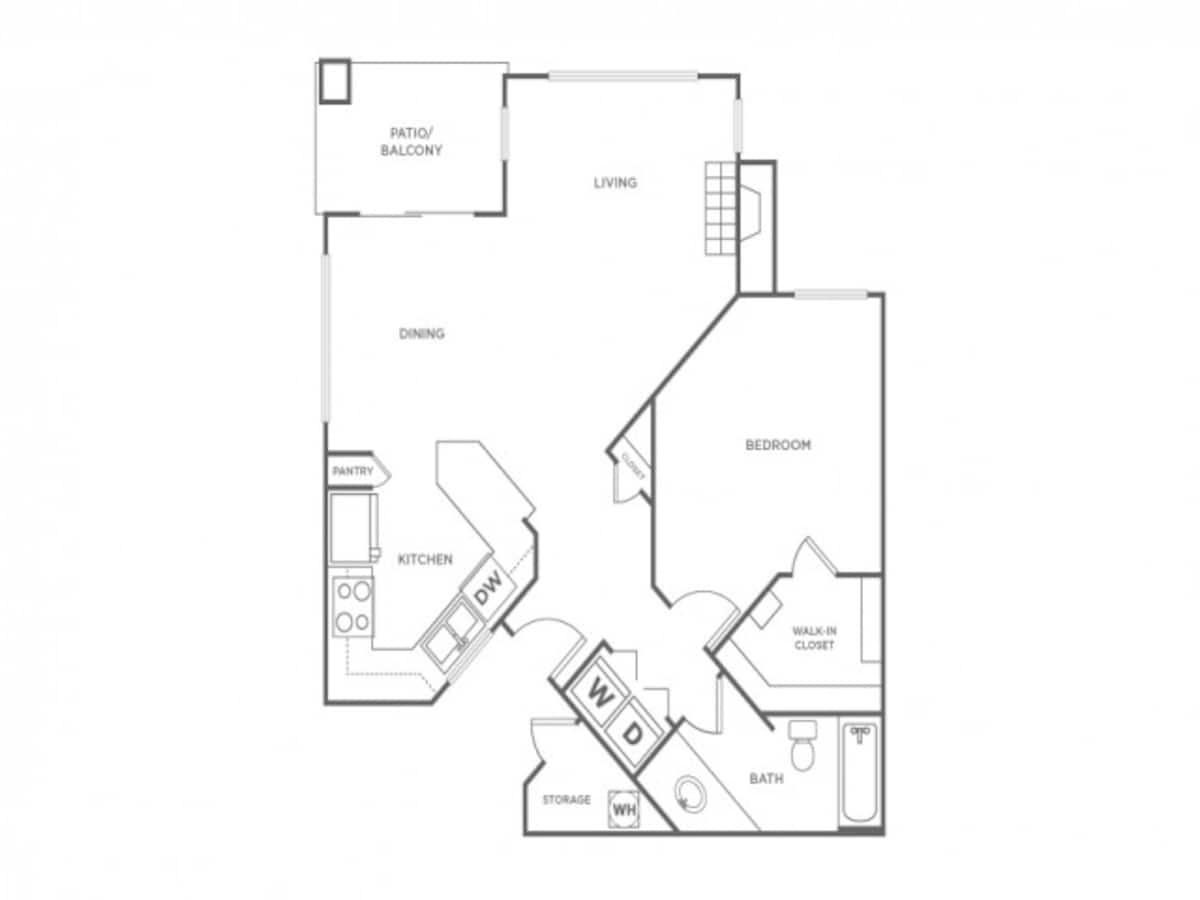 Floorplan diagram for 1A - Sophisticated, showing 1 bedroom