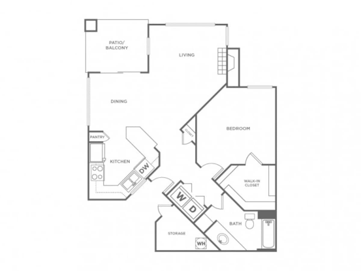 Floorplan diagram for 1B - Sophisticated, showing 1 bedroom