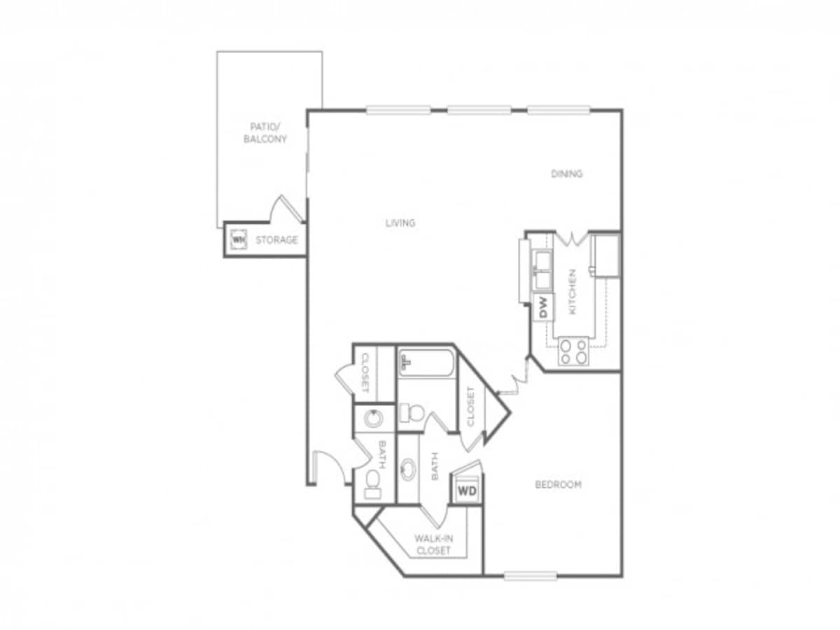 Floorplan diagram for 1C - Classic, showing 1 bedroom