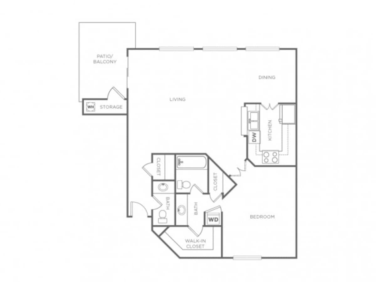 Floorplan diagram for 1C - Sophisticated, showing 1 bedroom