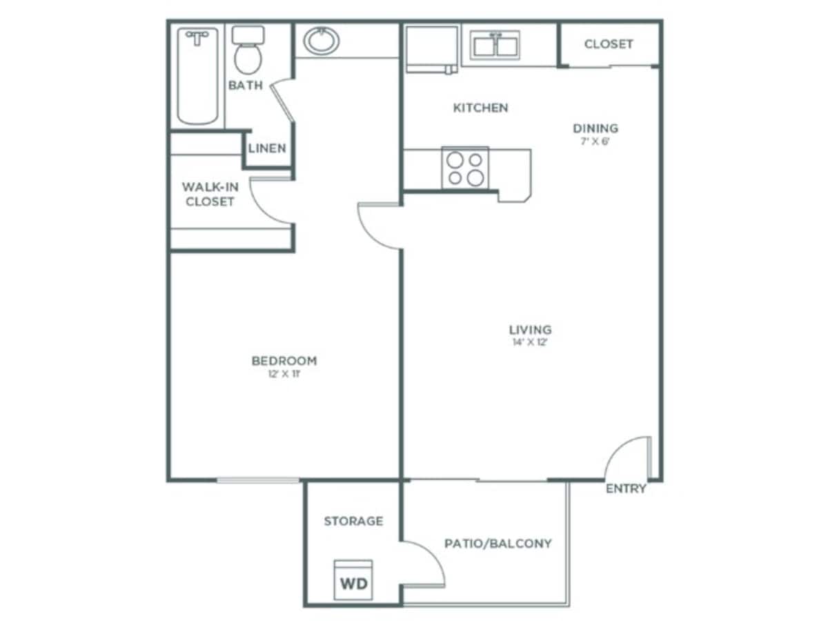 Floorplan diagram for Colorado Sophisticated, showing 1 bedroom