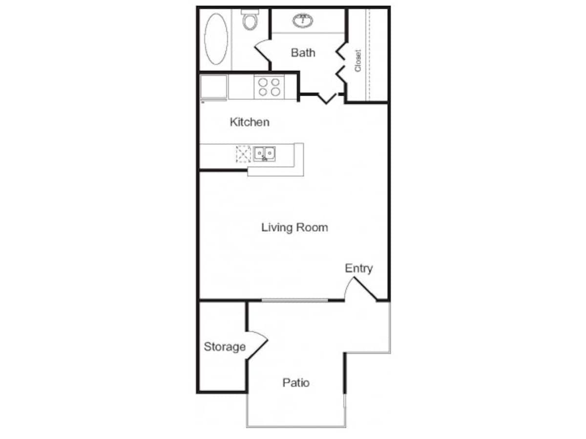 Floorplan diagram for Studio - Classic, showing Studio
