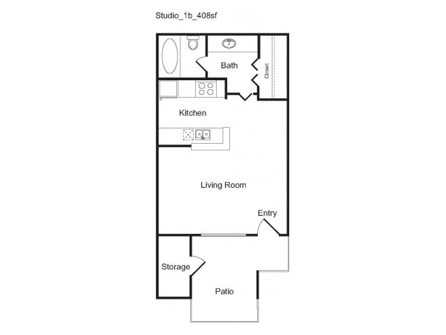 Floorplan diagram for Studio - Sophisticated, showing Studio
