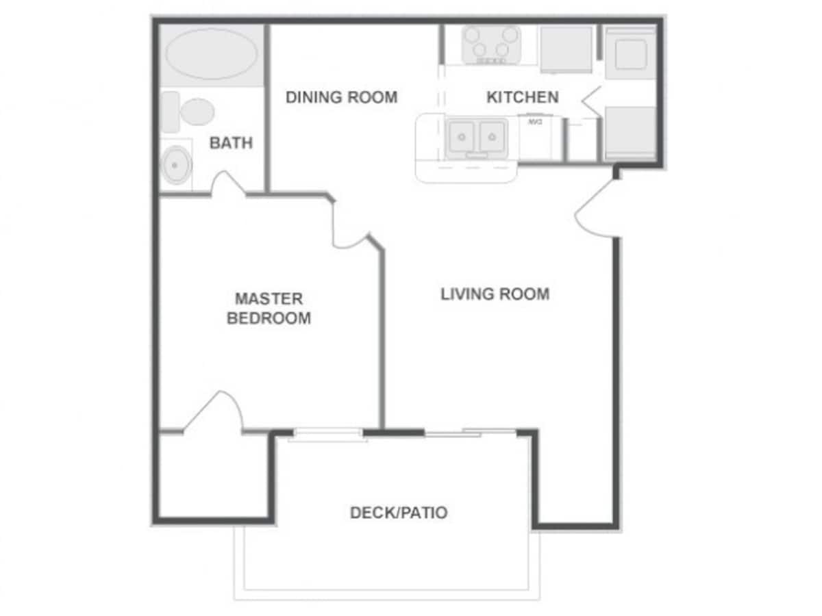 Floorplan diagram for A2 - Classic, showing 1 bedroom