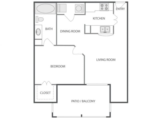 Grundrissdiagramm für A2A zeigt 1 Schlafzimmer