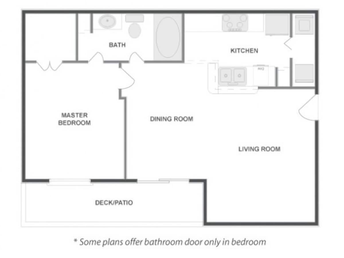 Floorplan diagram for A3 - Tailored, showing 1 bedroom