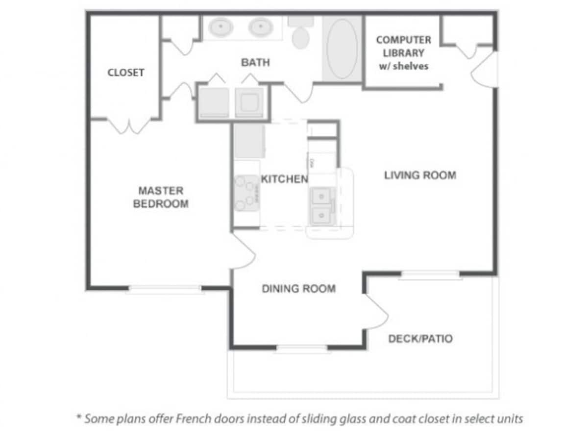 Floorplan diagram for A4 - Sophisticated, showing 1 bedroom