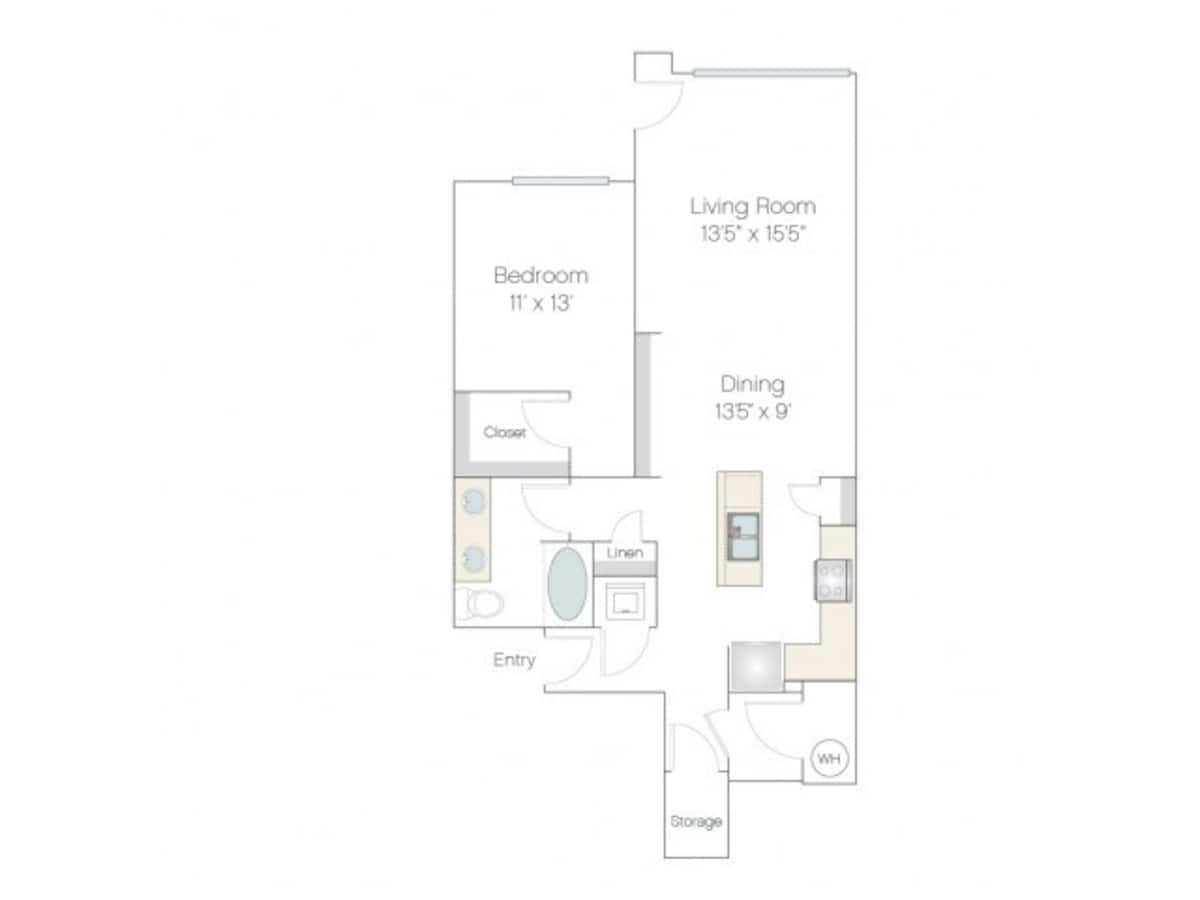 Floorplan diagram for AT1.R, showing 1 bedroom