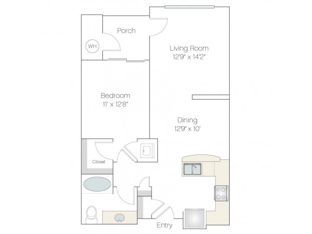 Floorplan diagram for A1, showing 1 bedroom
