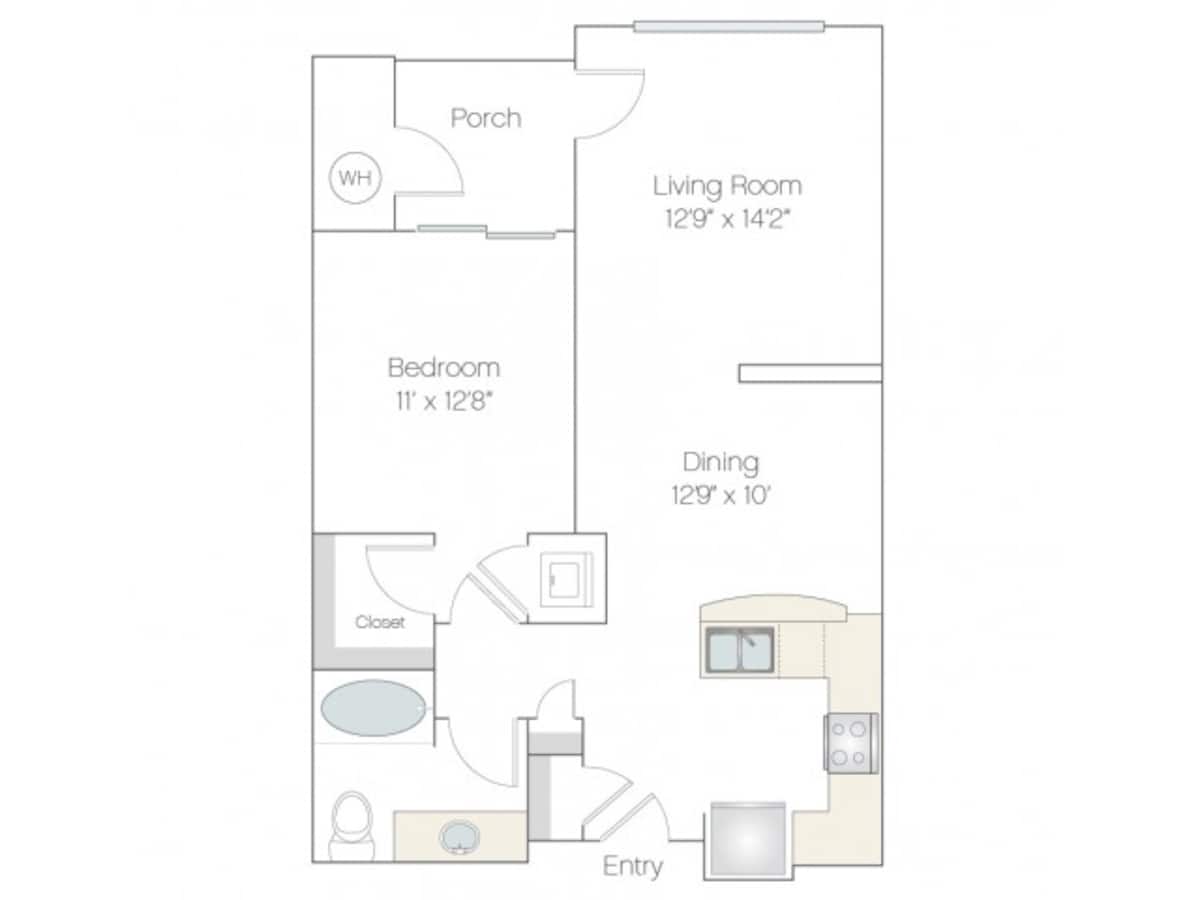 Floorplan diagram for A1.R, showing 1 bedroom