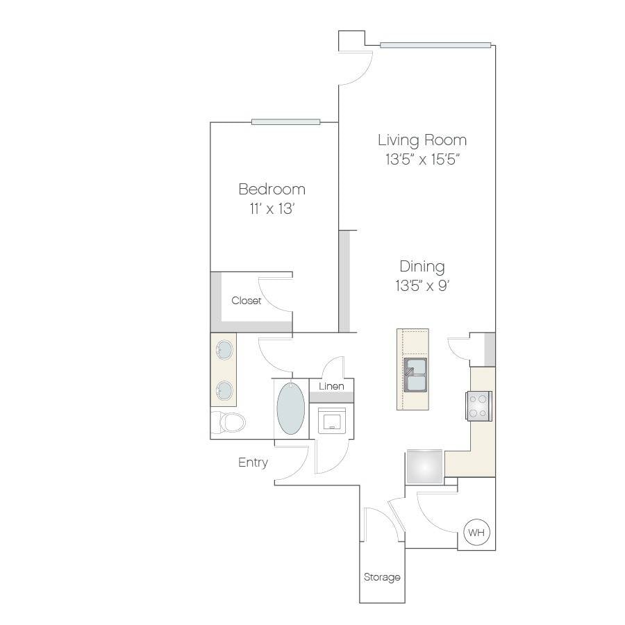 Floorplan diagram for AT1.GR, showing 1 bedroom