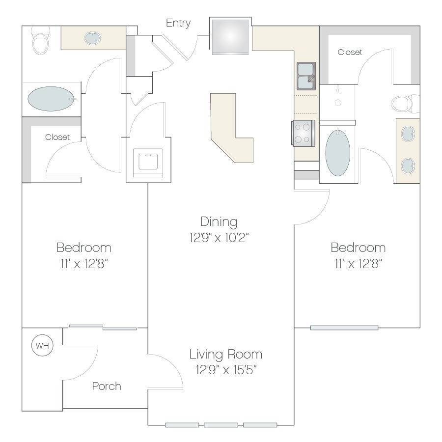 Floorplan diagram for B1.GR, showing 2 bedroom