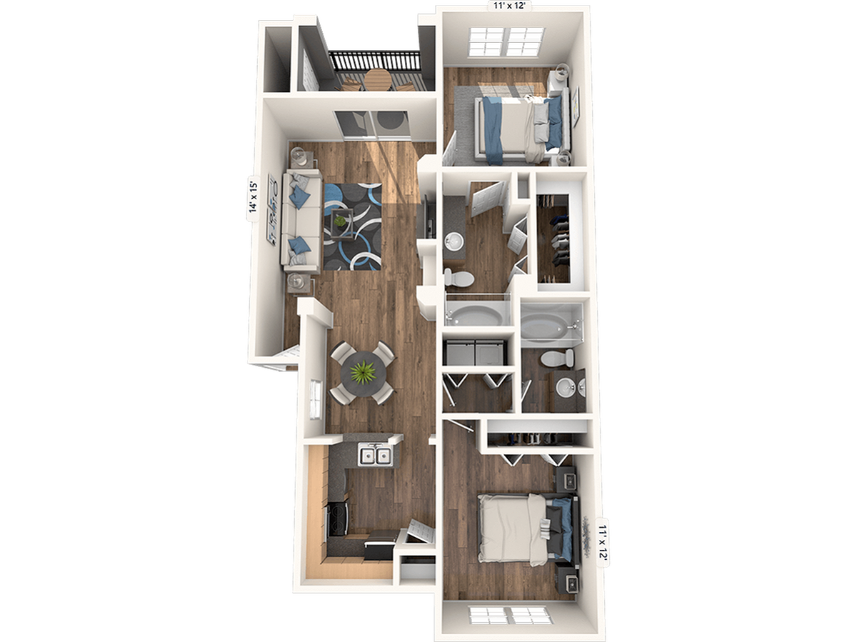 Plano de Sevilla (muestra 2 dormitorio)