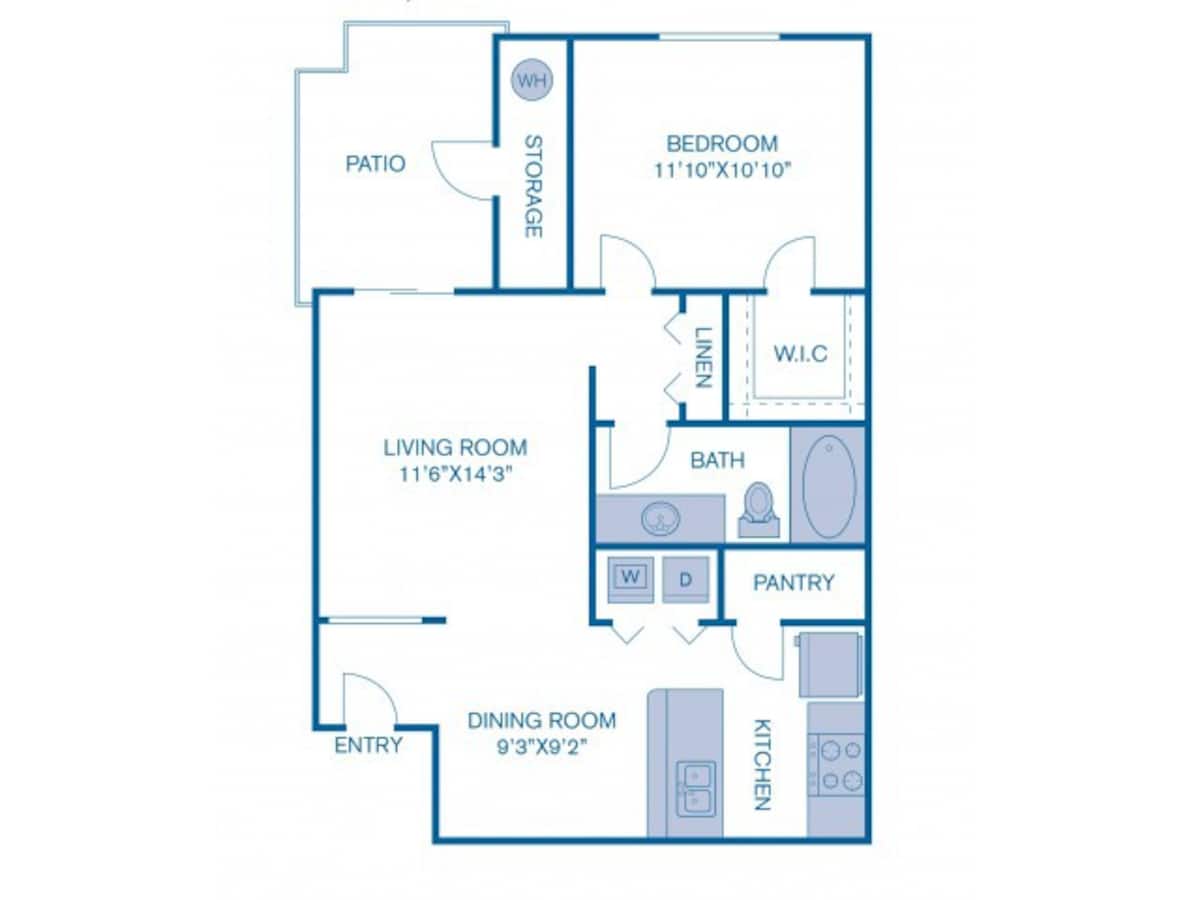 Floorplan diagram for A1PR Emerald, showing 1 bedroom
