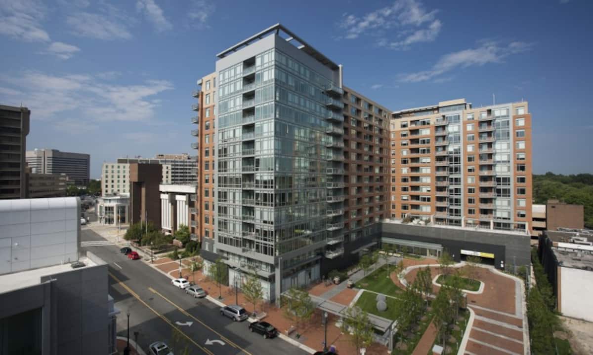 Exterior of The Cameron, an Airbnb-friendly apartment in Silver Spring, MD