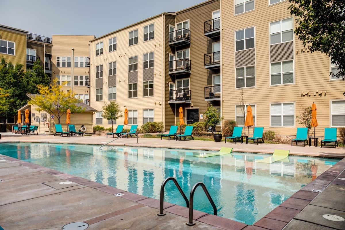 Exterior of 7166 at Belmar, an Airbnb-friendly apartment in Lakewood, CO