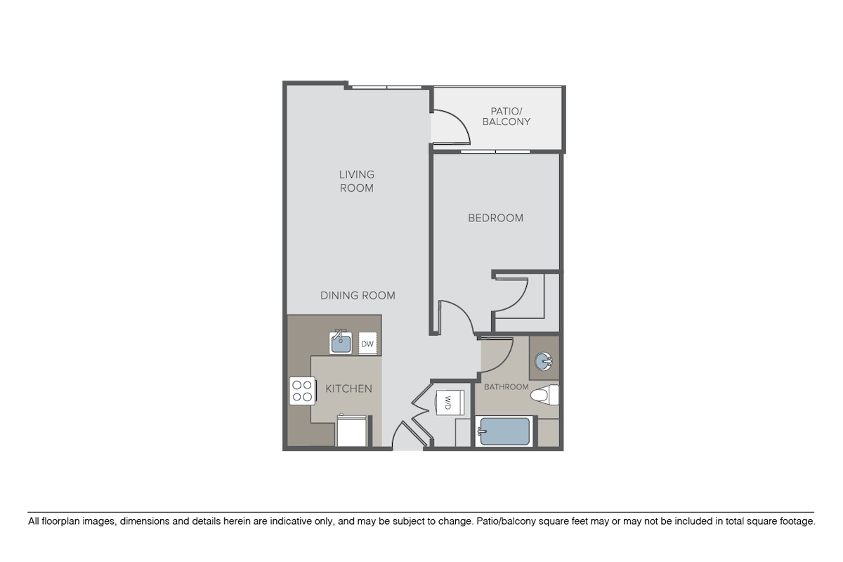 Floorplan diagram for Cascade, showing 1 bedroom