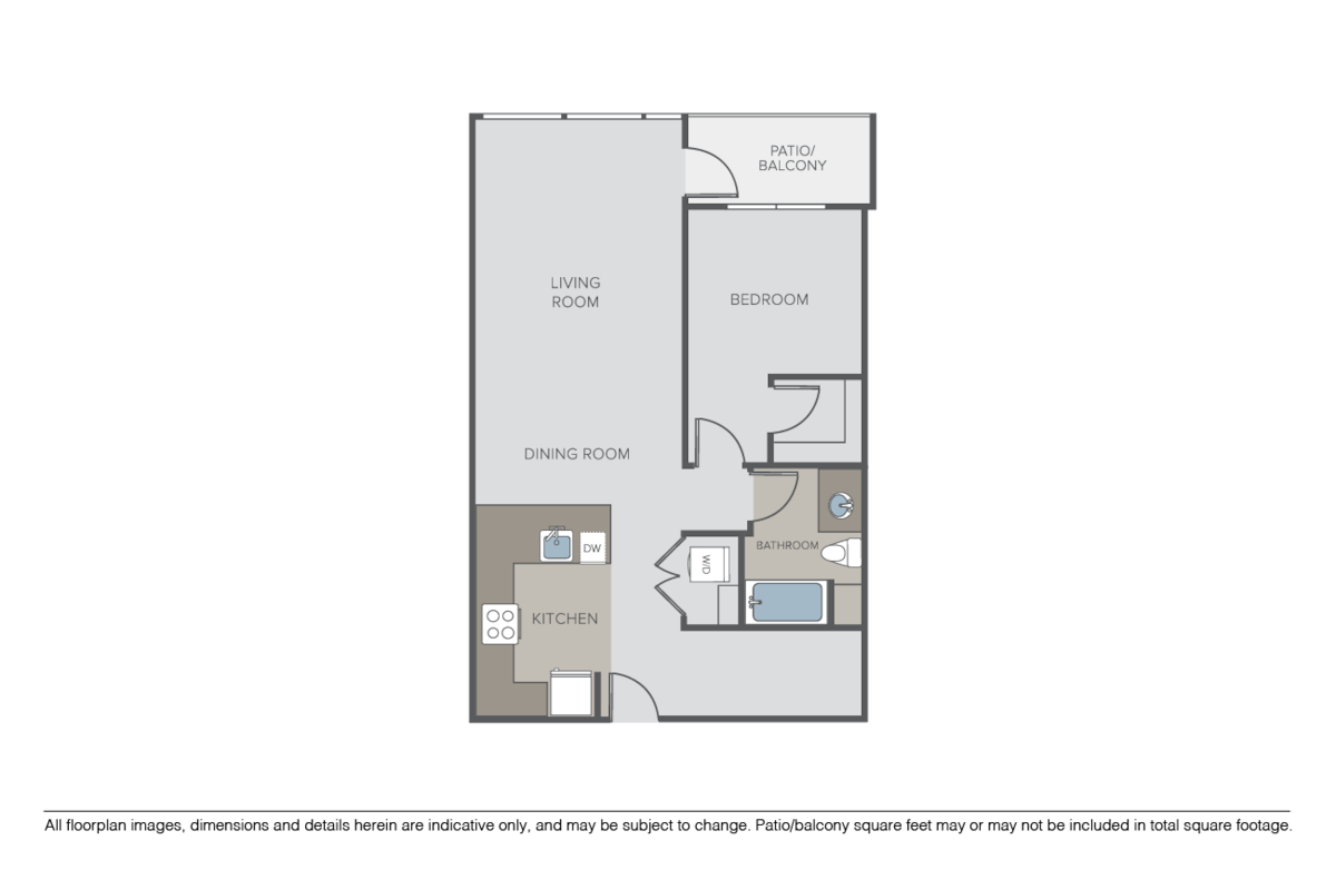 Floorplan diagram for Trinity, showing 1 bedroom