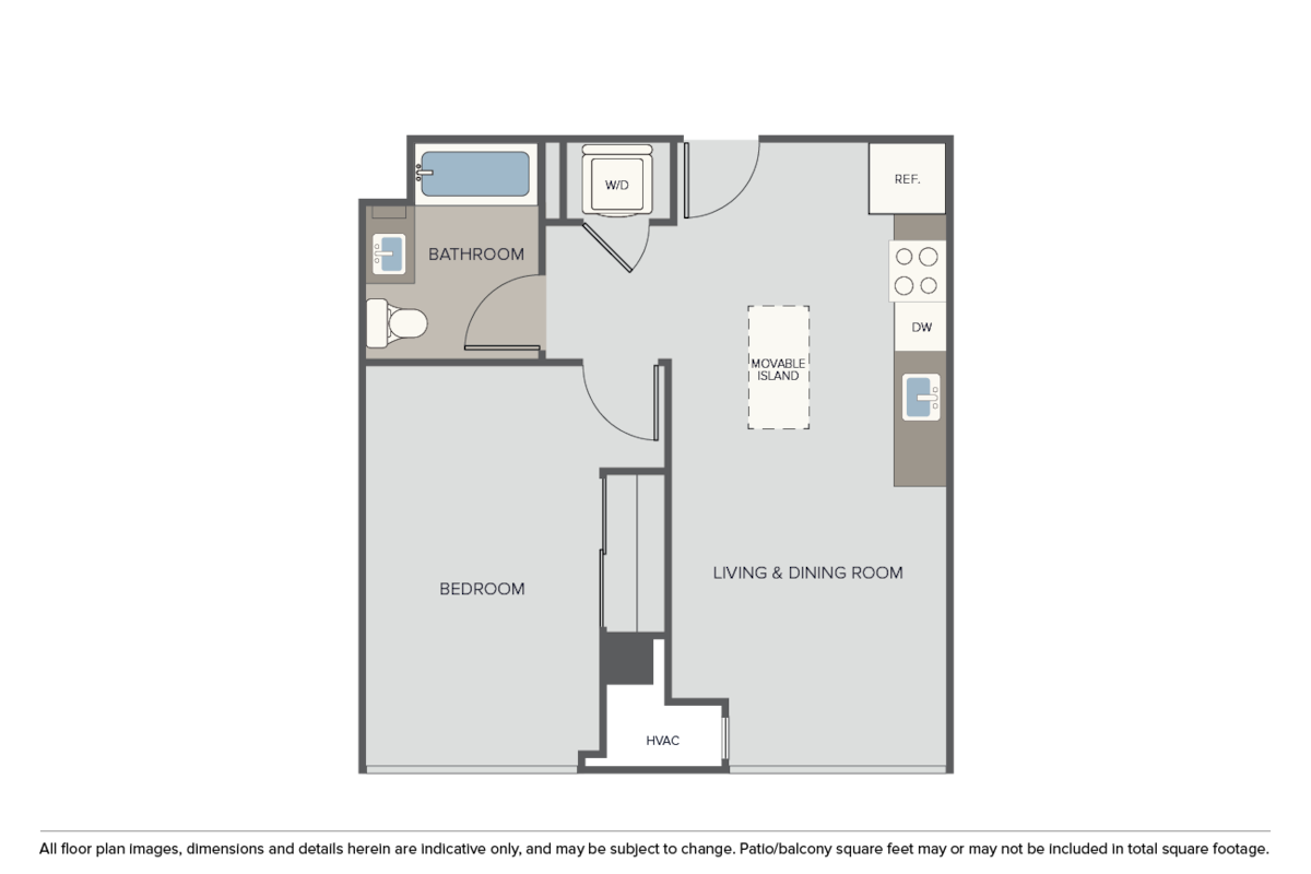 Floorplan diagram for Plan Sunset, showing 1 bedroom