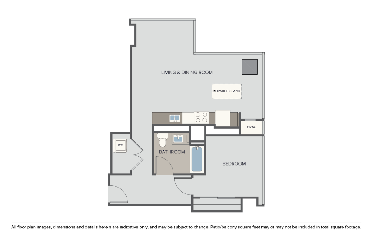 Floorplan diagram for Plan Presidio, showing 1 bedroom