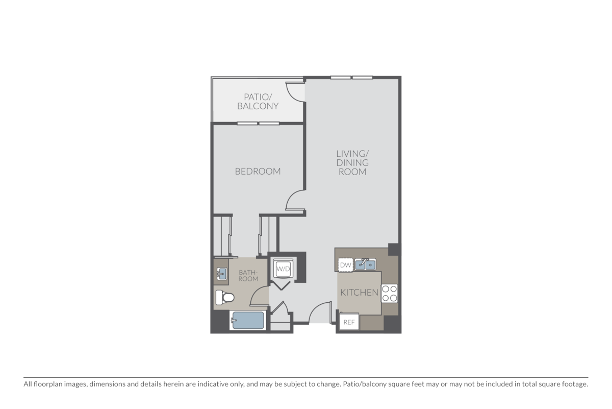 Floorplan diagram for Augusta, showing 1 bedroom
