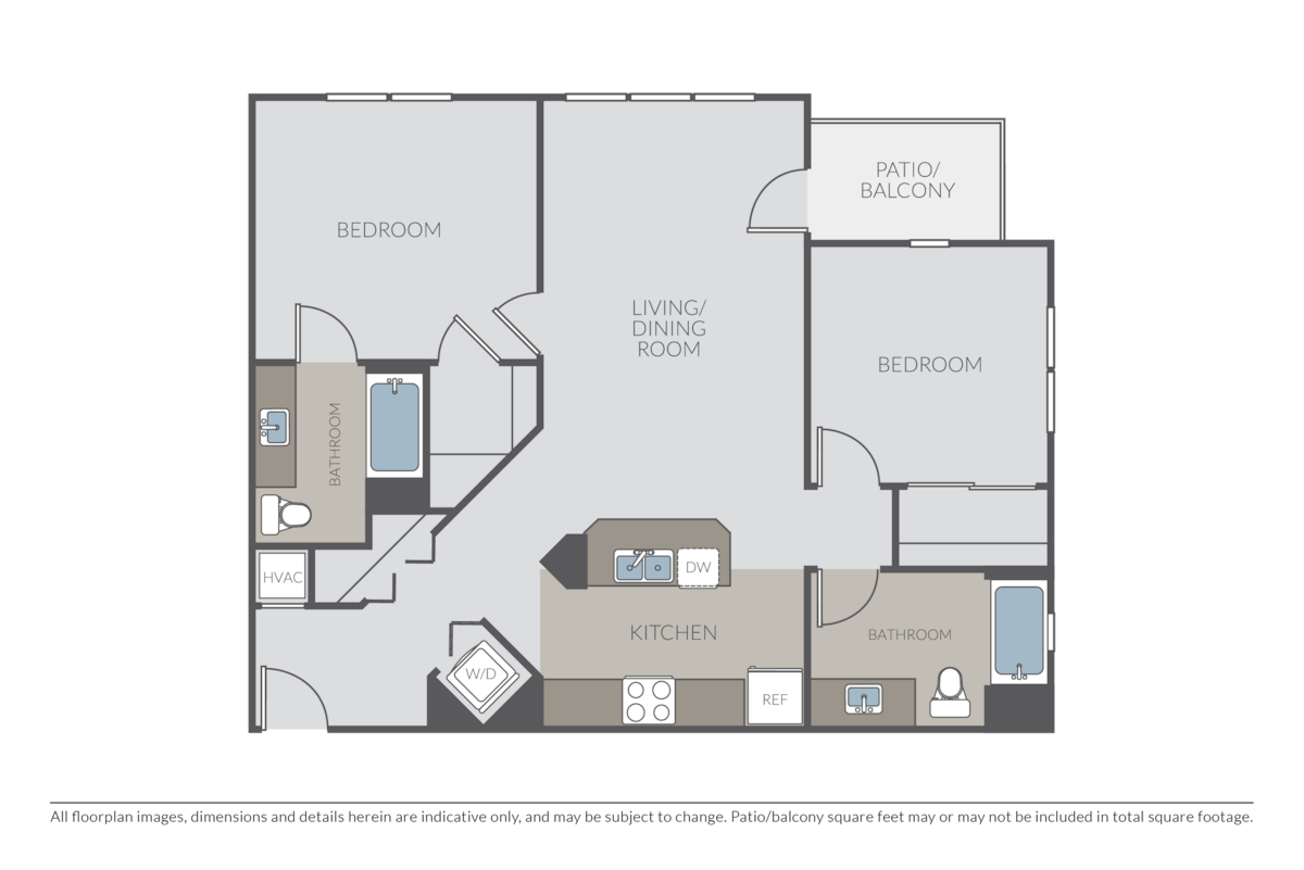 Floorplan diagram for Durham, showing 2 bedroom