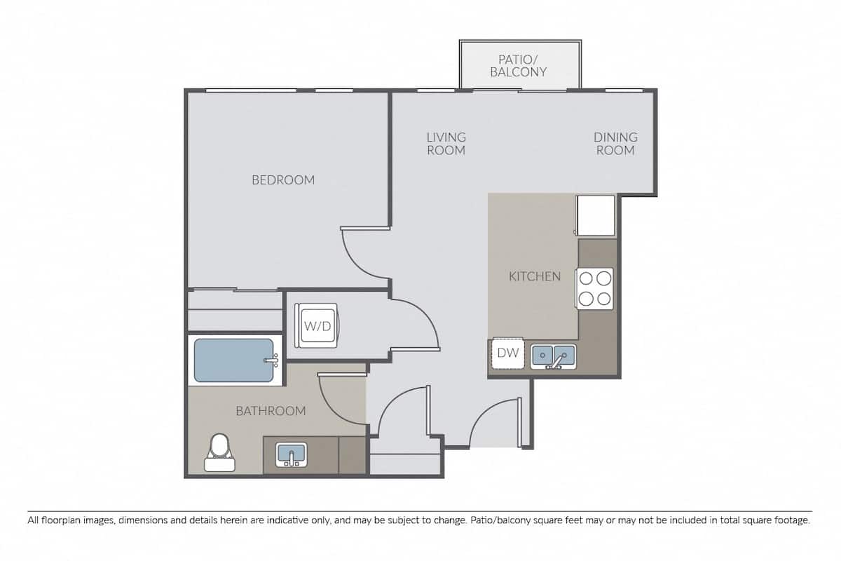 Floorplan diagram for Ruby, showing 1 bedroom