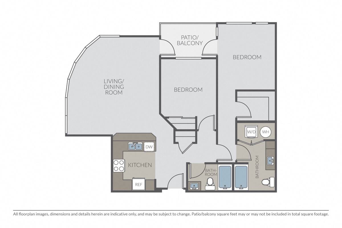 Floorplan diagram for Topaz, showing 2 bedroom