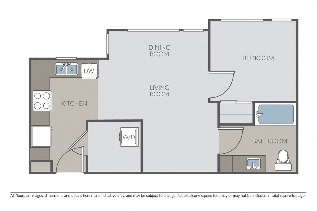 Floorplan diagram for Amber, showing 1 bedroom